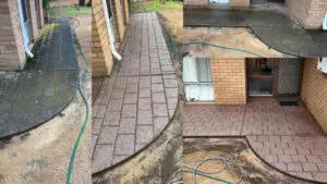 before pressure washing and after pressure washing