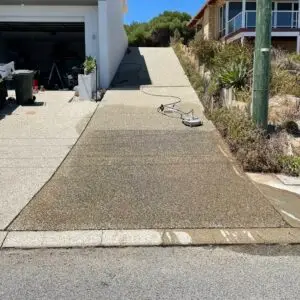 driveway cleaning in progress