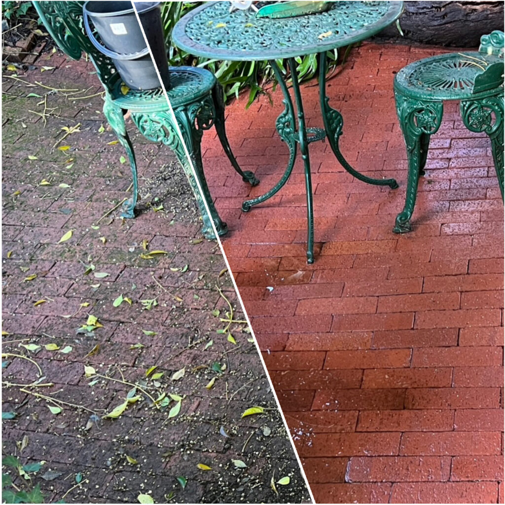 Professional pressure washing service cleaning concrete driveway in Perth