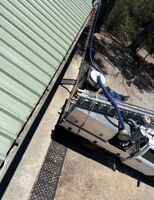 gutters after vacuum gutter cleaning