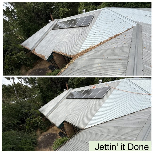 before and after gutter cleaning in perth hills